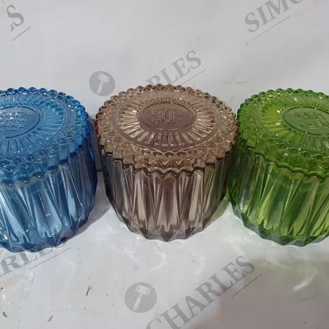 HOMEWORX SET OF 3 FACETED 3 WICK CANDLES