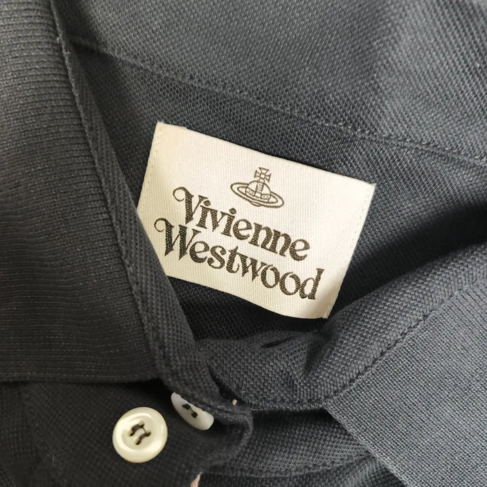 VIVIENNE LS SLIM POLO IN NAVY - 3XL