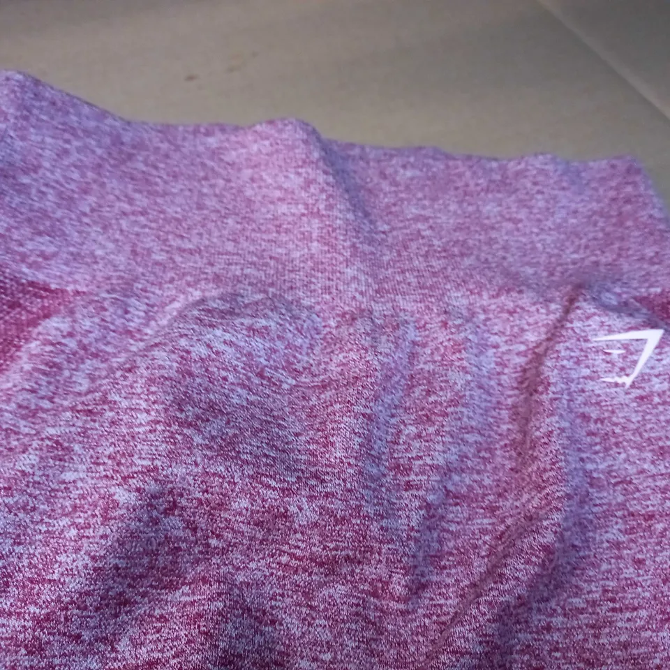 GYMSHARK RED MARL/LOGO FITNESS LEGGINGS - MEDIUM