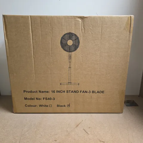 BOXED 16" STAND FAN-3 BLADE (FS40-3) β BLACK