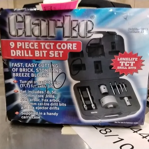 BOXED CLARKE CHT600 9 PIECE TCT CORE DRILL BIT SET