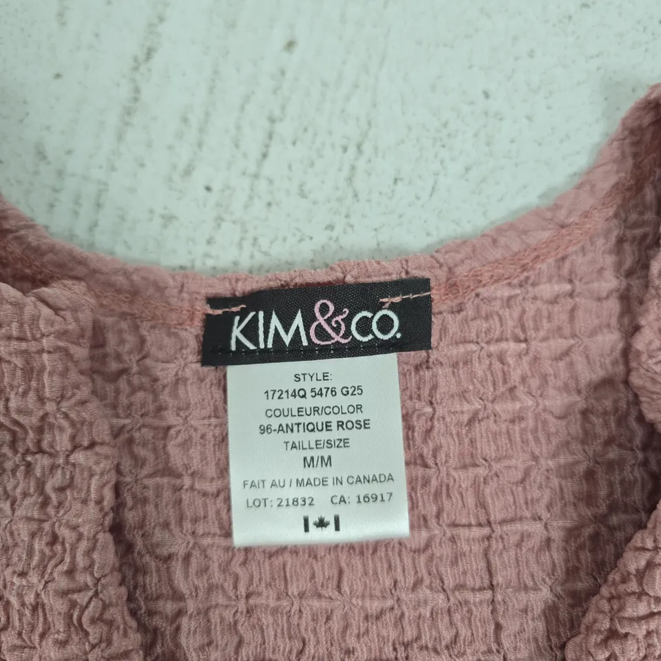 KIM & CO. WOMEN'S KNITTED VEST, ANTIQUE ROSE, UK M