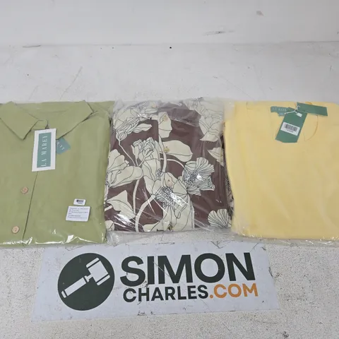 WOMEN'S 3-PACK TOPS – BROWN FLORAL, SAGE GREEN & YELLOW (BOXED)WOMEN'S CLOTHING BUNDLE – APROX 15 ITEMS TO INCLUDE CLOTHING ITEMS JUMPERS , TOPS AND DRESSES 