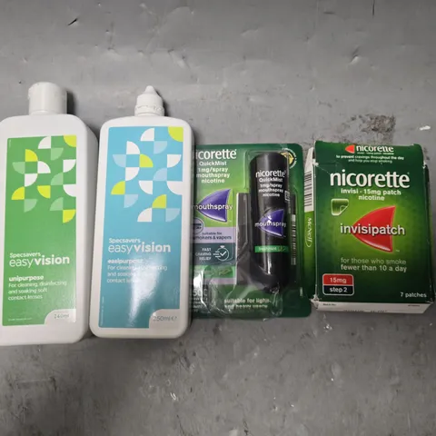 APPROXIMATELY 15 ASSORTED HEALTH PRODUCTS TO INCLUDE NICORETTE & CONTACT LENS SOLUTIONS - COLLECTION ONLY  