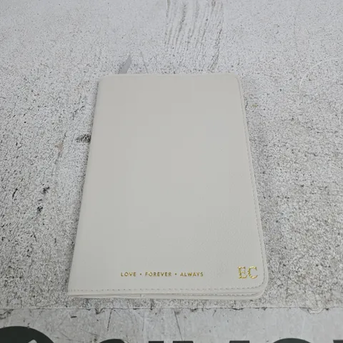 KATIE LOXTON WHITE LEATHER NOTEBOOK/JOURNAL – EC INITIALS