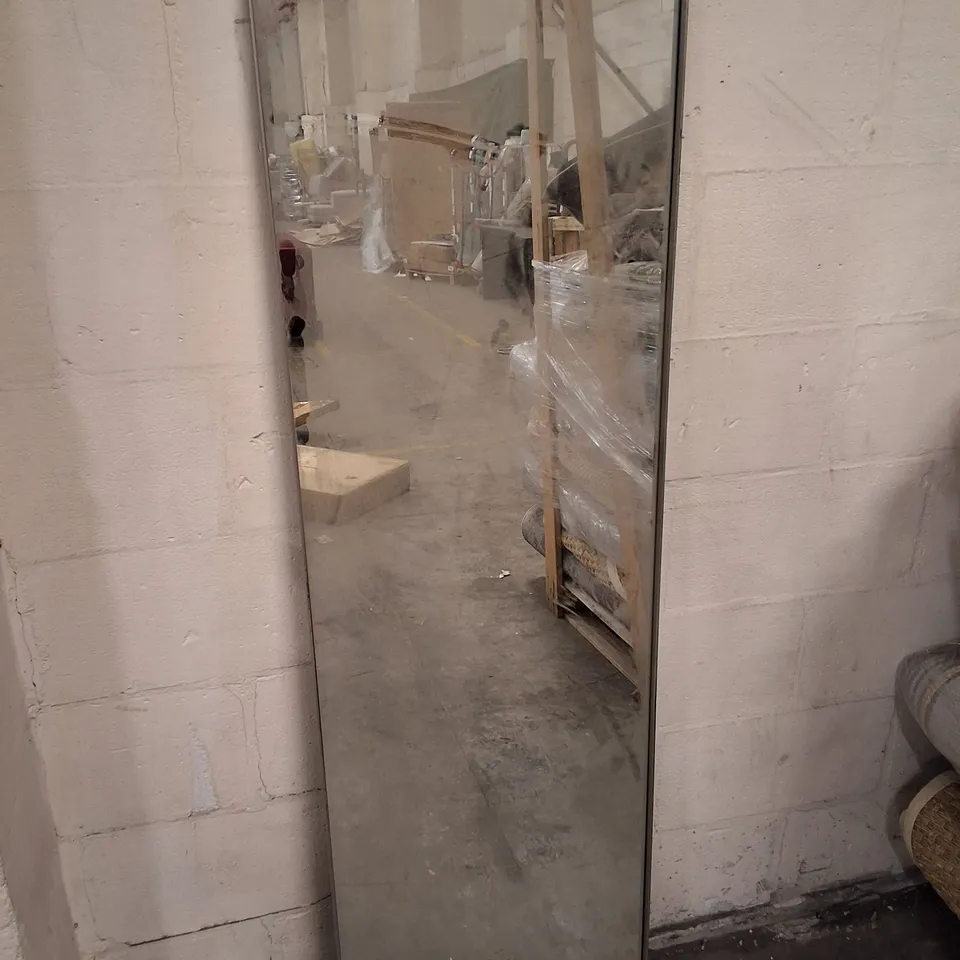 RECTANGULAR LEANER MIRROR SILVER METAL FRAME 50×170×3CM