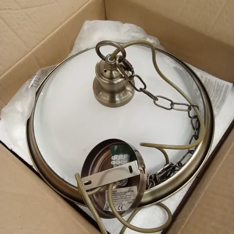 BOXED ABEER 1-LIGHT DOME PENDANT - BRASS