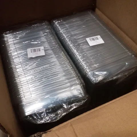 BOX CONTAINING 200 BRAND NEW SOLIA TRANSPARENT PET LIDS FOR KANOPÉE PLATES  200×150×20MM