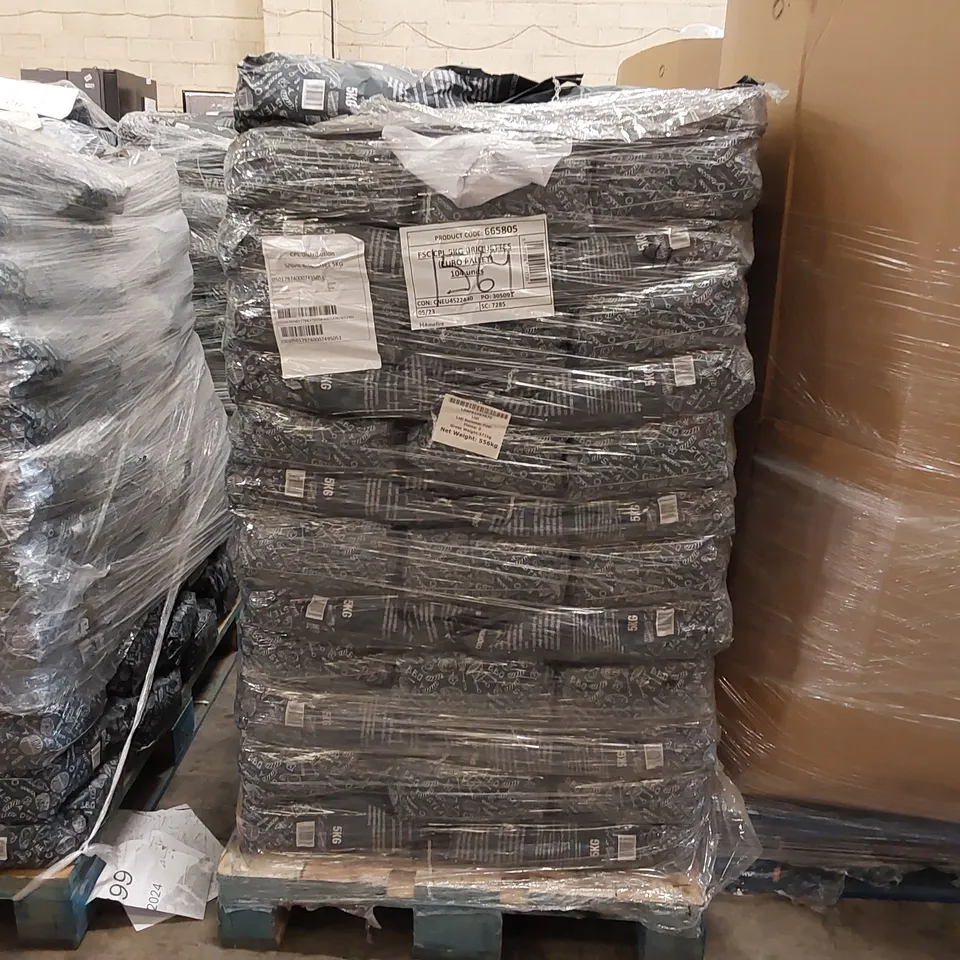 PALLET OF APPROXIMATELY 100X 5KG BAGS OF CHARCOAL BARBECUE BRIQUETTES