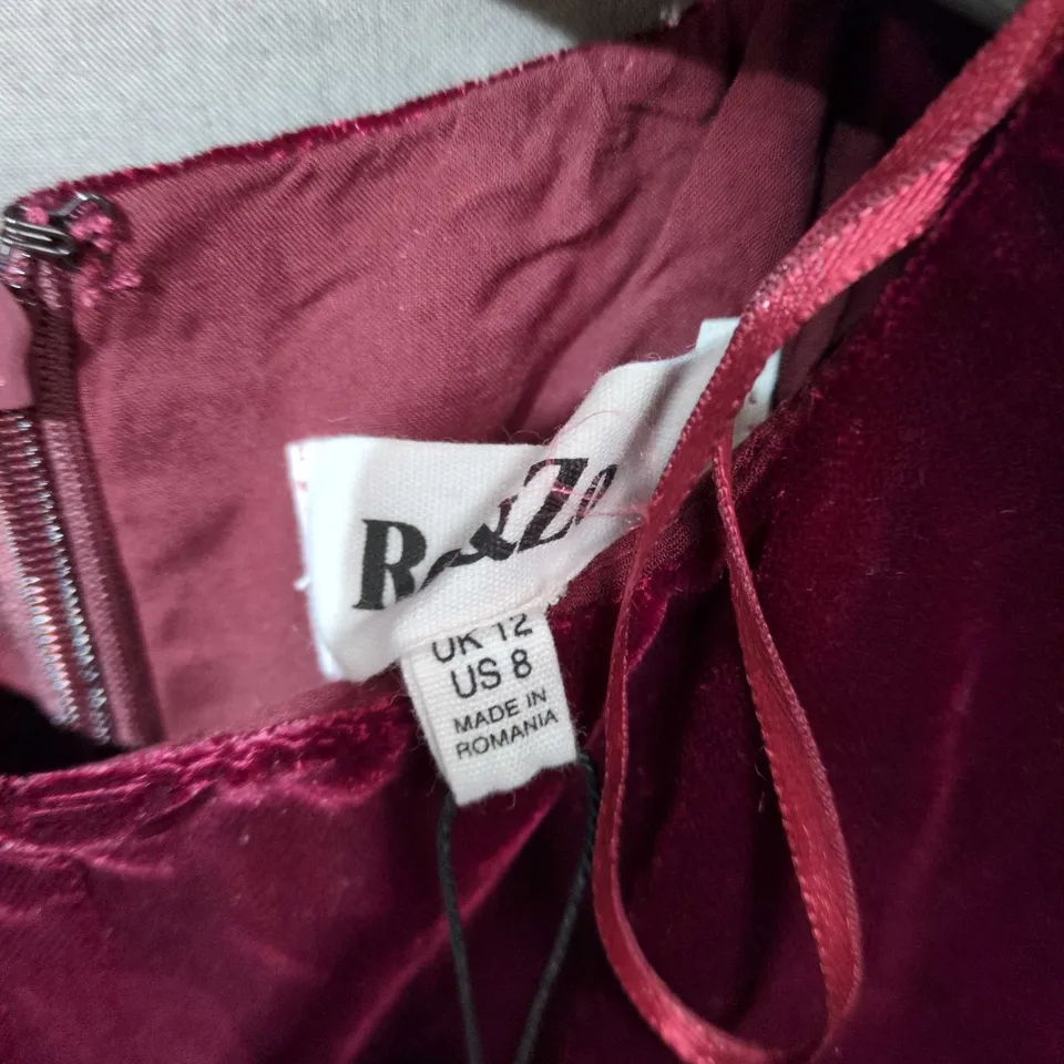 JESSE PLUM VELVET DRESS – UK 12 (EU 40, US 8) – RZ2984