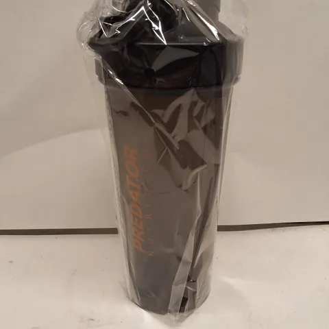 PREDATOR NUTRITION SHAKER BOTTLE β BLACK/GRAY WITH ORANGE LOGO