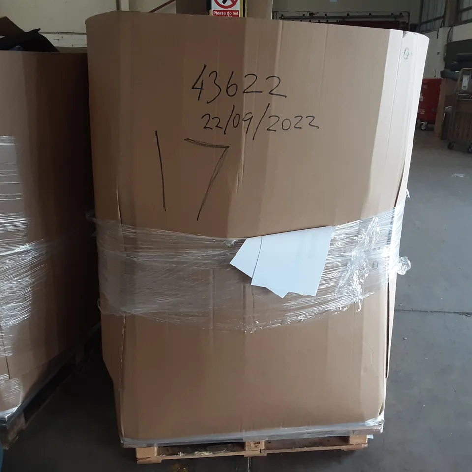 PALLET OF ASSORTED PRODUCTS TO INCLUDE BEDSPREAD ESSENTIALS, INFINITE GEL INFUSED WHEEL CHAIR SEAT CUSHION, ELVIROS MEMORY FOAM PILLOW, FIXKIT EXPANDABLE HOSE,  COVACURE, REDCAMP