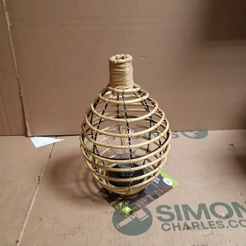 SMART SOLAR LUMINA FAUX RATTAN SET OF 2 SOLAR TORCH LIGHTS BOXED