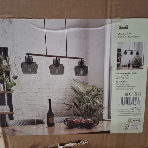 BOXED DUNELM AUBURN BAR CEILING FITTING – BOTTLE GREEN (PRODUCT CODE: 30968684)