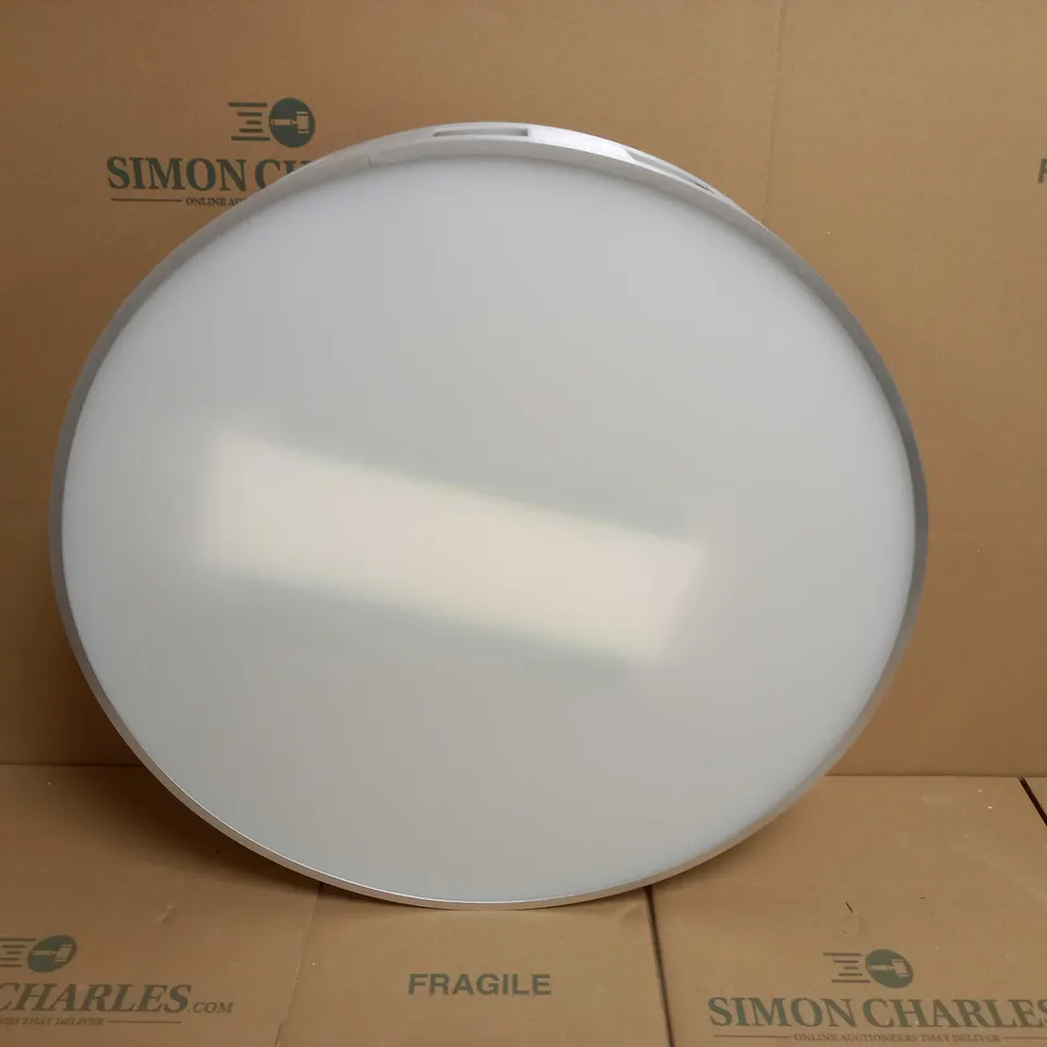 DAR LIGHTING GROUP ENIGMA FLUSH CEILING LIGHT - BRUSHED ALUMINUM EFFECT 