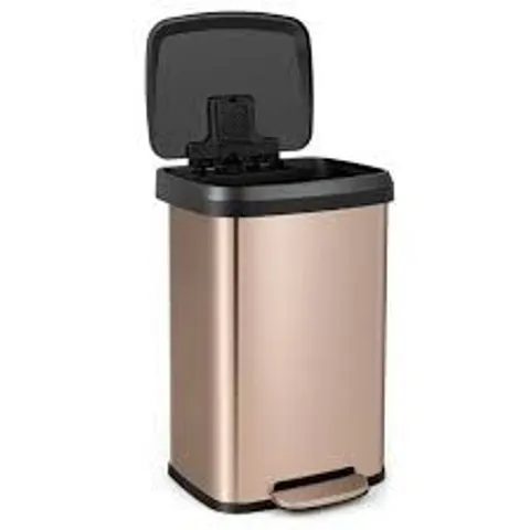 BOXED 50 L STAINLESS STEEL STEP TRASH CAN WITH DEODORIZER COMPARTMENT - ROSE GOLD