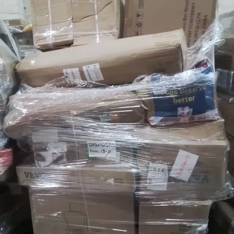 PALLET OF ASSORTED HOUSEHOLD GOODS AND PRODUCTS TO INCLUDE;BAR STOOL,OFFICE CHAIR,BAR STOOL