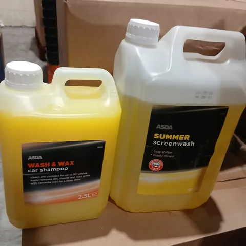 PALLET OF APPROXIMATELY 66 WASH AND WAX CAR SHAMPOO 2.5L AND 12 SUMMER SCREEN WASH 