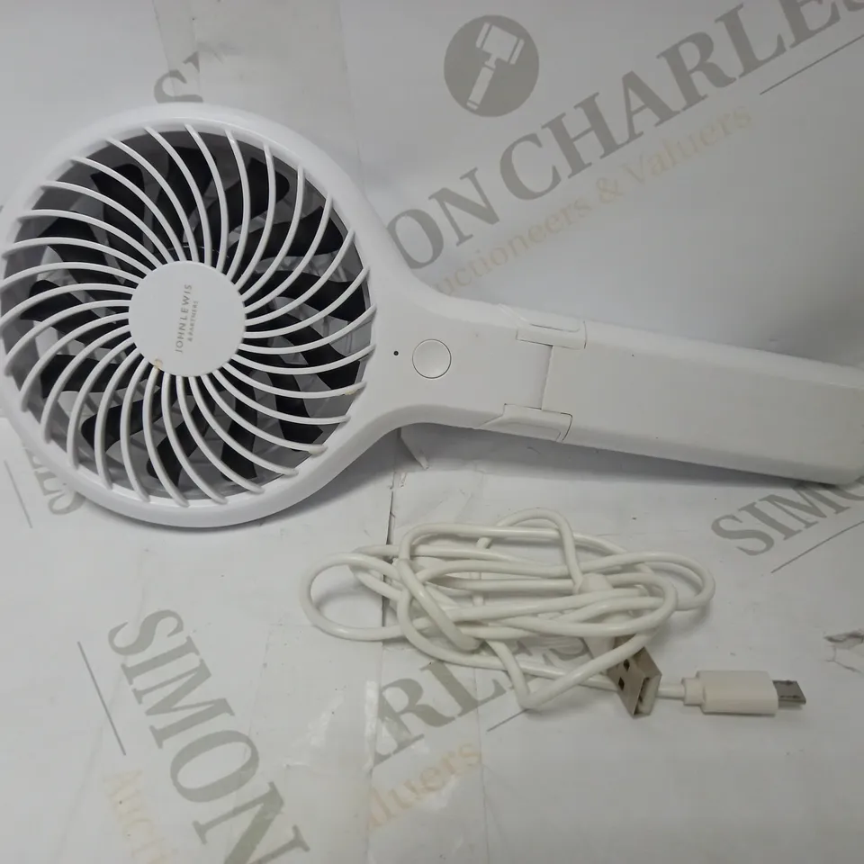 JOHN LEWIS & PARTNERS 4" FOLDABLE WHITE FAN