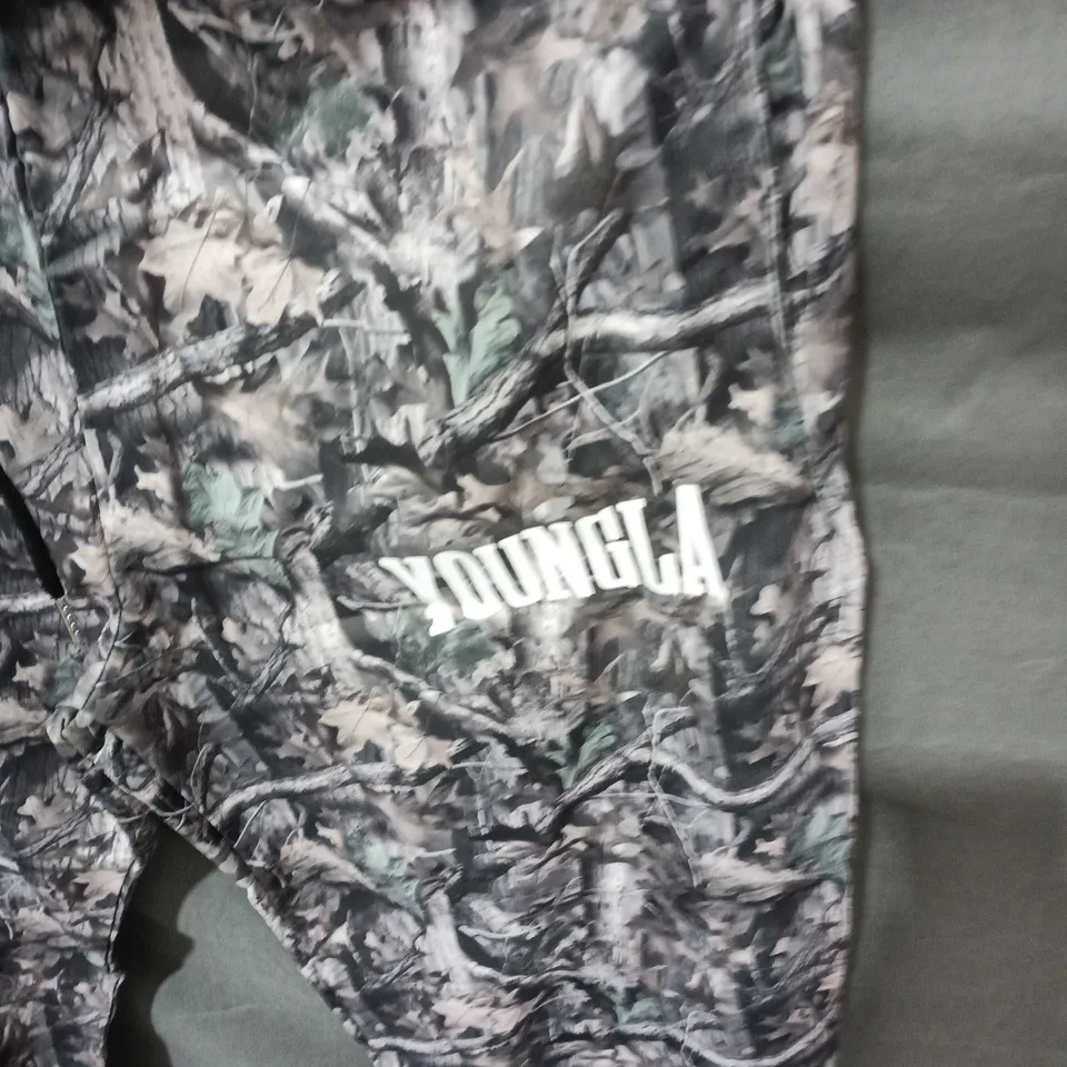 YOUNGLA CAMOUFLAGE TRACK PANTS – SIZE S