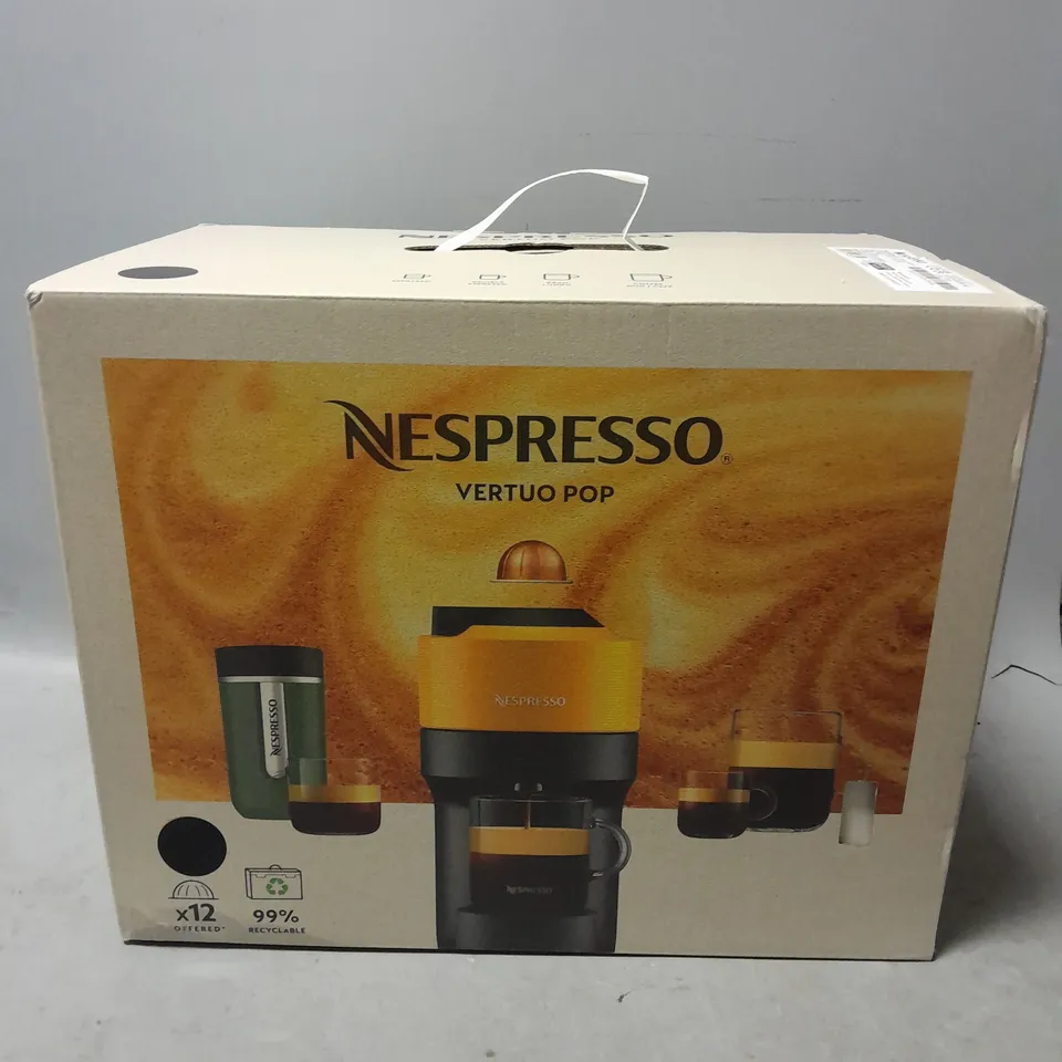 BOXED NESPRESSO VERTUO POP ALL BLACK COFFEE MACHINE 