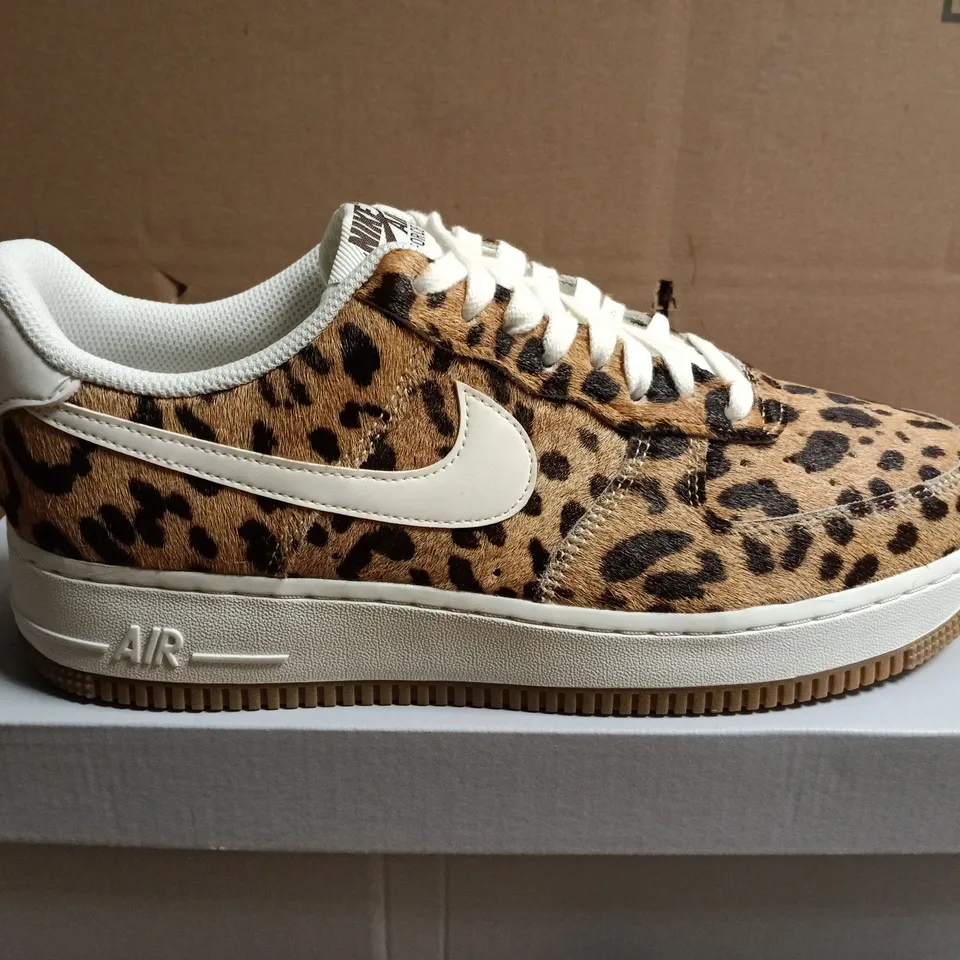 BOXED PAIR OF NIKE AIR FORCE 1 '07 LEOPARD PRINT SNEAKERS – WOMEN’S, UK 8