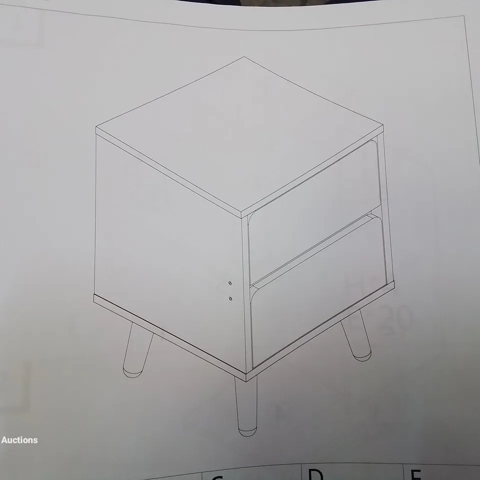 A BOXED 2 DRAWER BEDSIDE TABLE