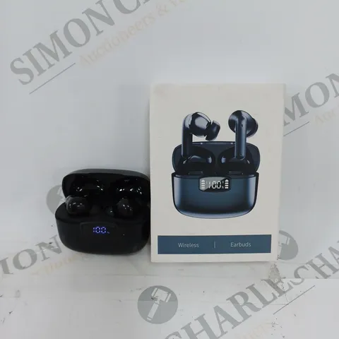 BOXED UNBRANDED WIRELESS EARBUDS IN BLACK