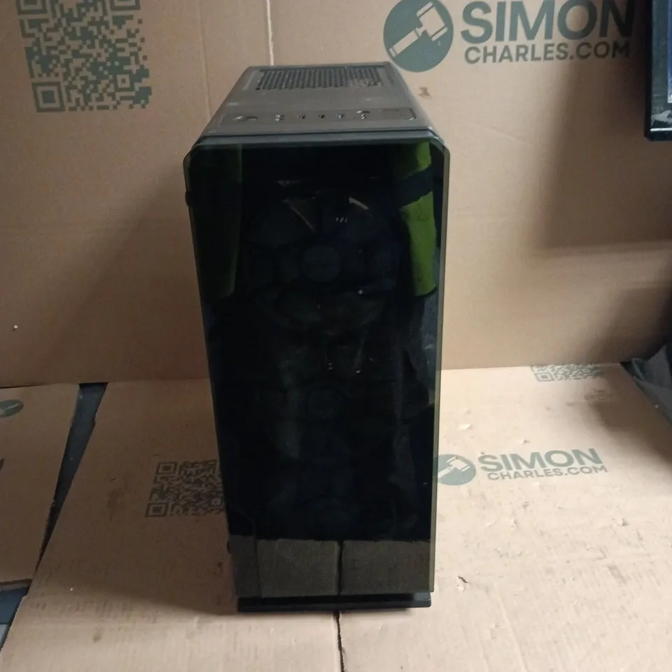 BLACK MID-TOWER PC CASE WITH SIDE WINDOW PANEL