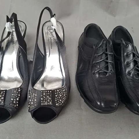 BOX OF APPROXIMATELY 10 ASSORTED PAIRS OF SHOES IN VARIOUS COLOURS, STYLES, AND SIZES