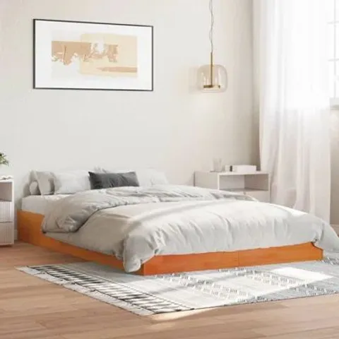 BOXED NORMANNA PLATFORM BED - WAX PINE, 120CM SMALL DOUBLE