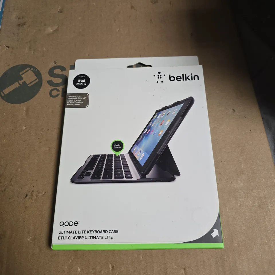 BOX OF APPROXIMATELY 12 ASSORTED ITEMS INCLUDING TECH 21 IMPACTCLEAR , HUION USB PEN TABLET AND BELKIN KEYBOARD CASE 