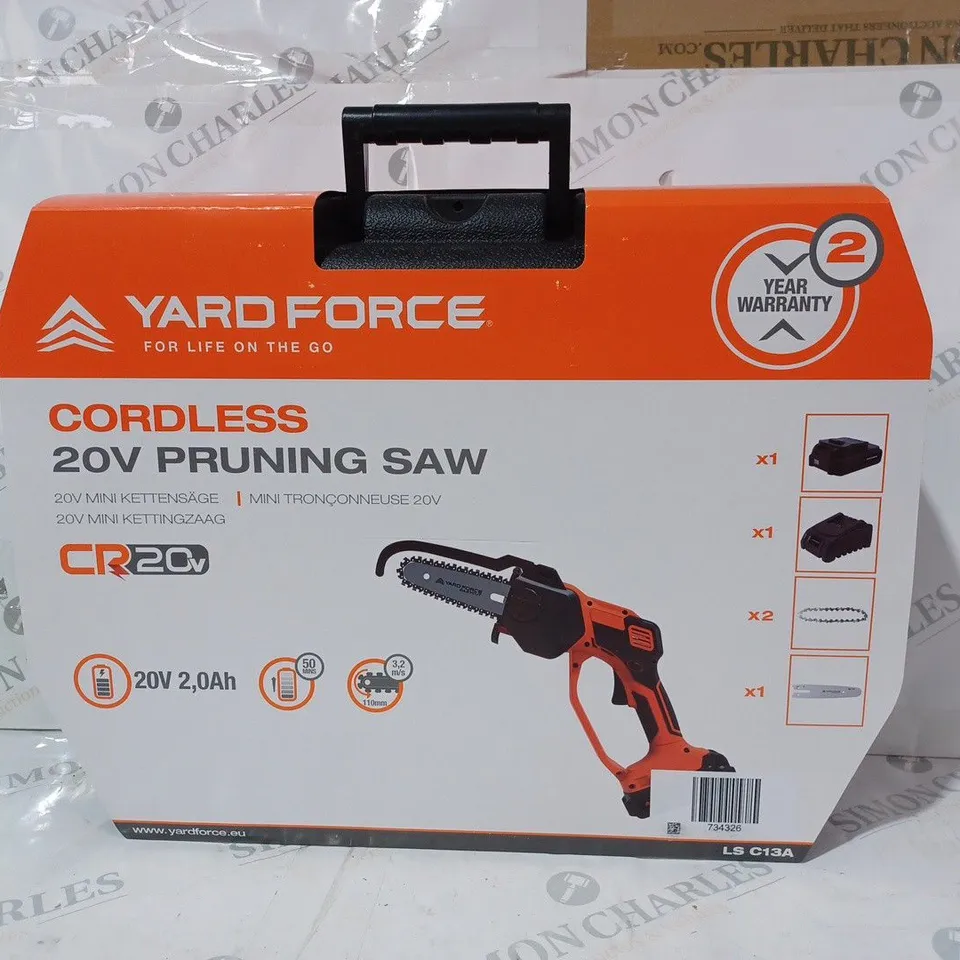 YARDFORCE CORDLESS 20V PRUNNING SAW 