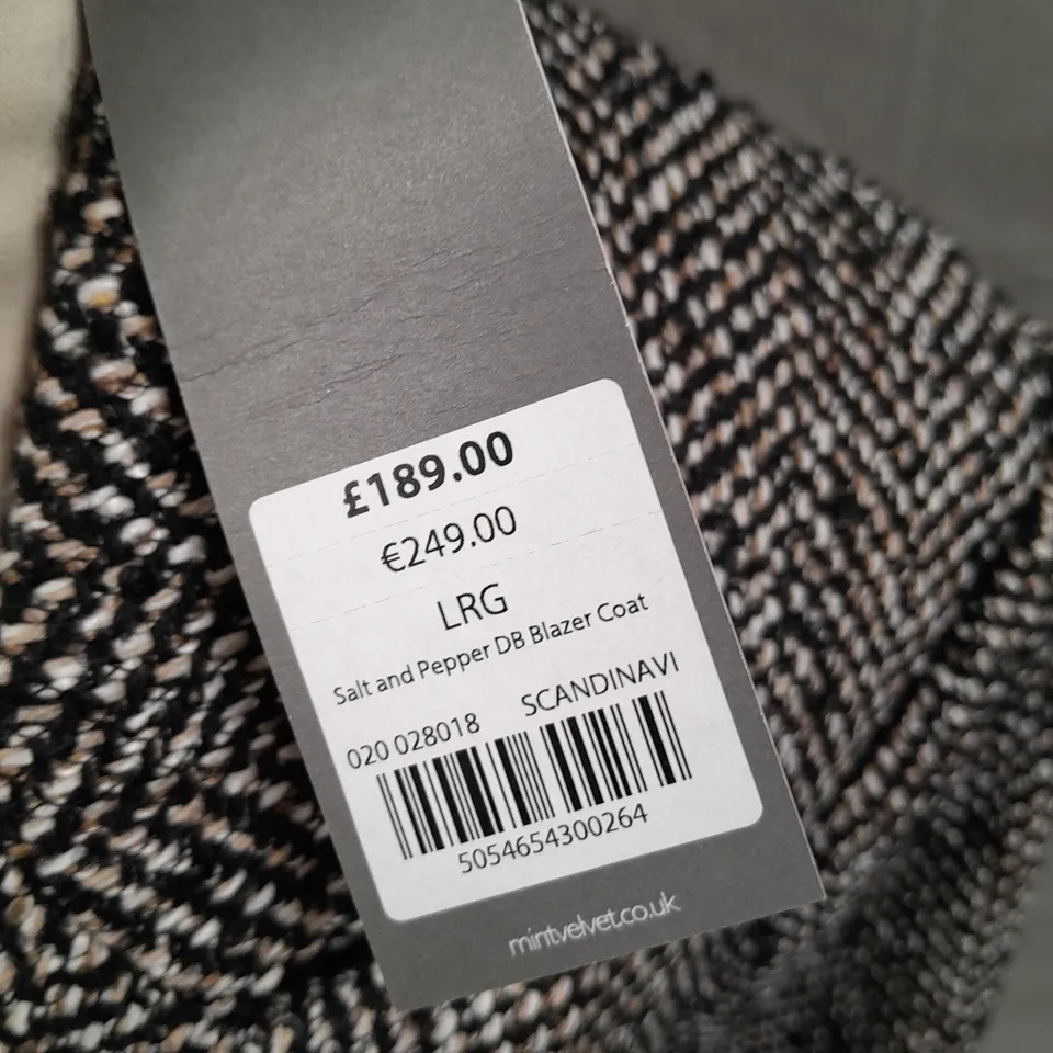 MINT VELVET SALT AND PEPPER DB BLAZER COAT - LRG
