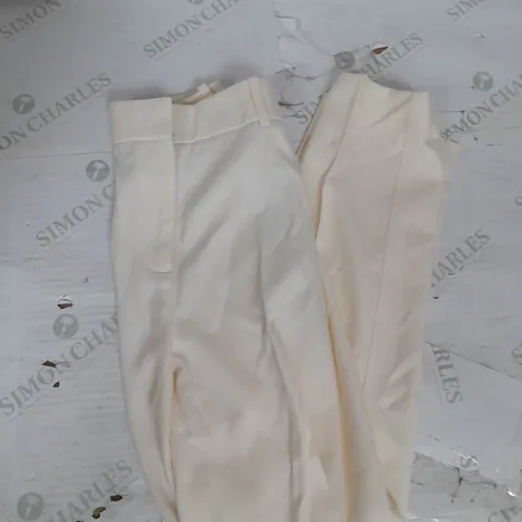 REISS EMBER SLIM LEG TROUSERS IN CREAM SIZE 8