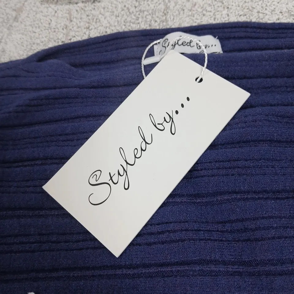 BLUE RIBBED KNIT TOP – WOMEN'S