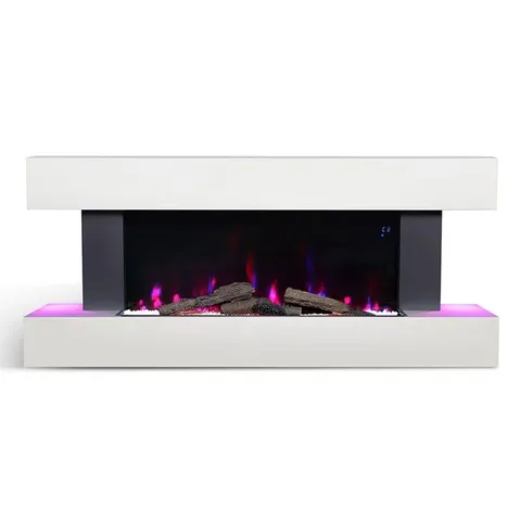 BOXED ADUR 132cm W ELECTRIC FIRE - WHITE & GREY (1 BOX)