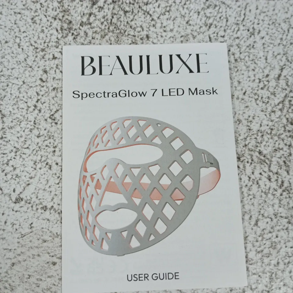 BEAULUXE SPECTRAGLOW 7 LED MASK – WHITE LATTICE FACIAL MASK (BOXED)