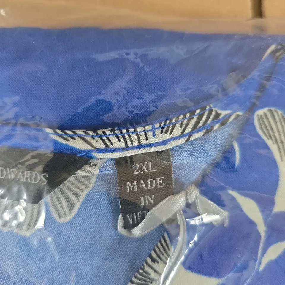 BRENDA EDWARDS BLUE FLORAL PRINT JUMPSUIT/BODYSUIT UK SIZE 2XL