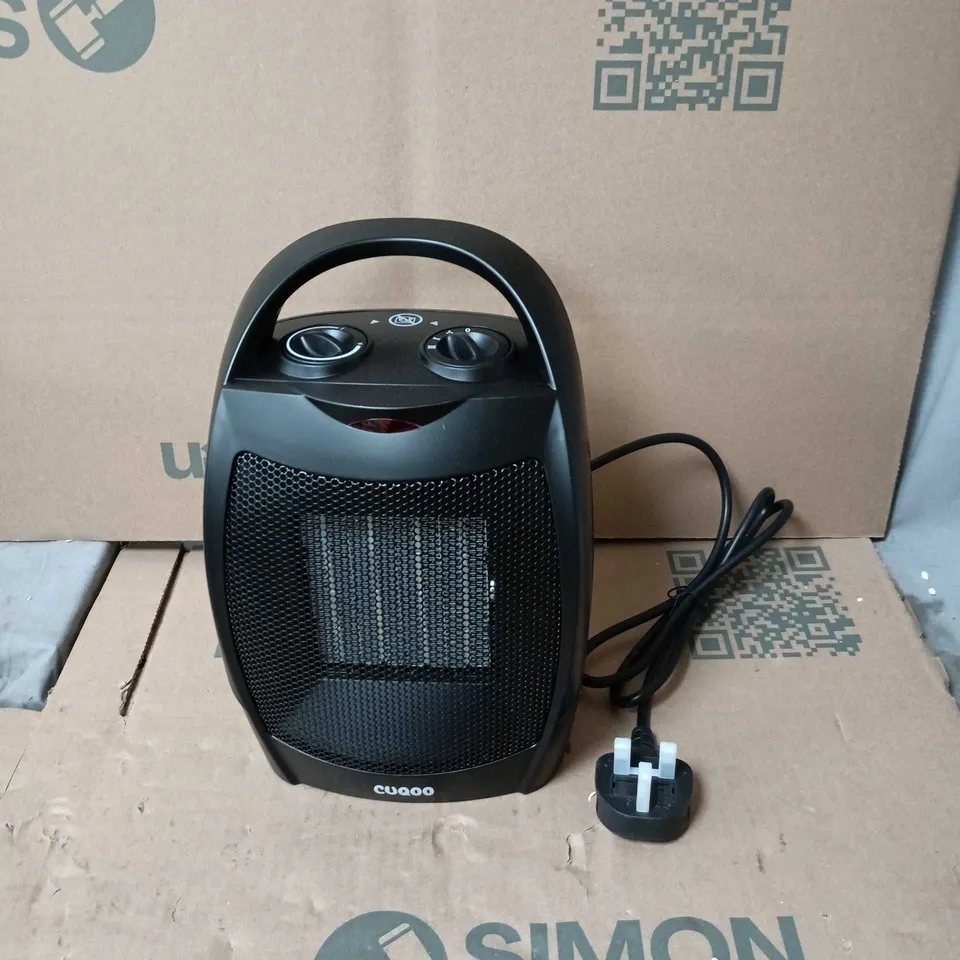 CUQOO 2000W CERAMIC HEATER BLACK BOXED