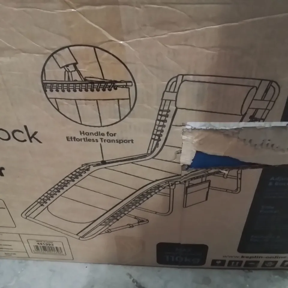 BOXED KEPLIN PACK OF 1 COLOUR BLOCK SUN LOUNGER LIGHT NAVY