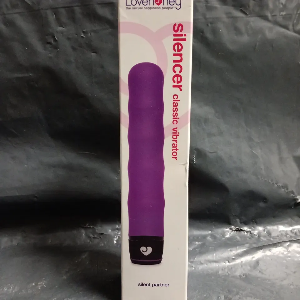 BOXED LOVEHONEY SILENCER CLASSIC VIBRATOR IN PURPLE