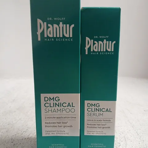2 PLANTUR 39 PRODUCTS TO INCLUDE DMG CLINICAL SHAMPOO 250ML & DMG CLINICAL SERUM 125ML 