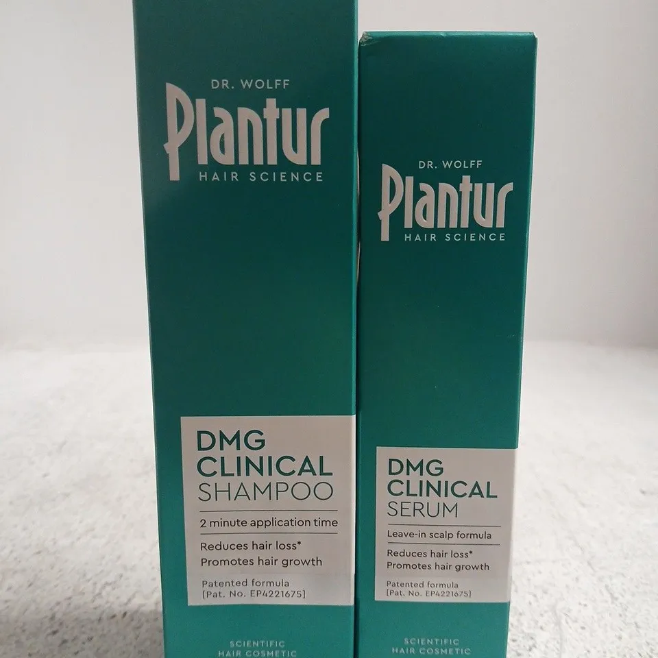 2 PLANTUR 39 PRODUCTS TO INCLUDE DMG CLINICAL SHAMPOO 250ML & DMG CLINICAL SERUM 125ML