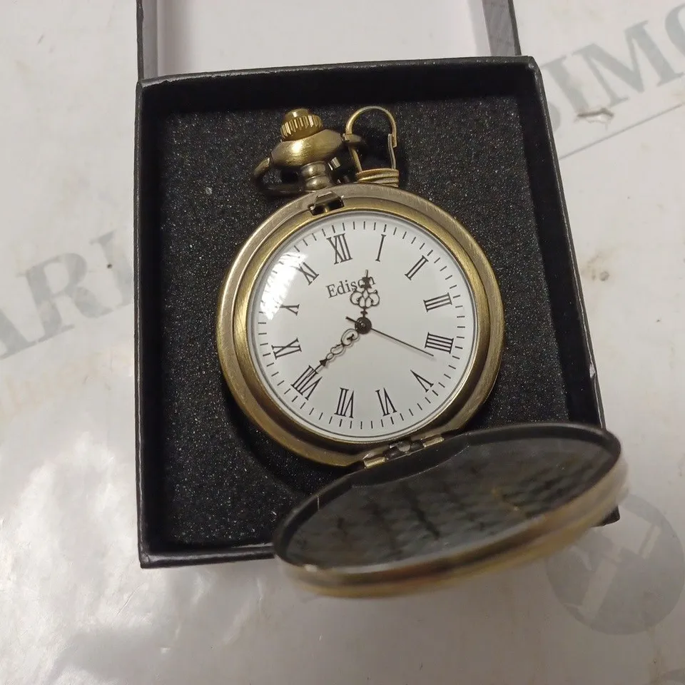 MENS EDISON POCKET WATCH WITH CHAIN – BRAND NEW IN BOX