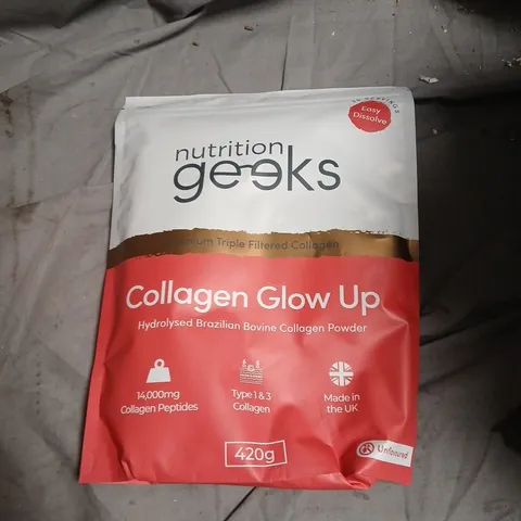 NUTRITION GEEKS COLLAGEN GLOW UP β HYDROLYSED BRAZILIAN BOVINE COLLAGEN POWDER, 420G