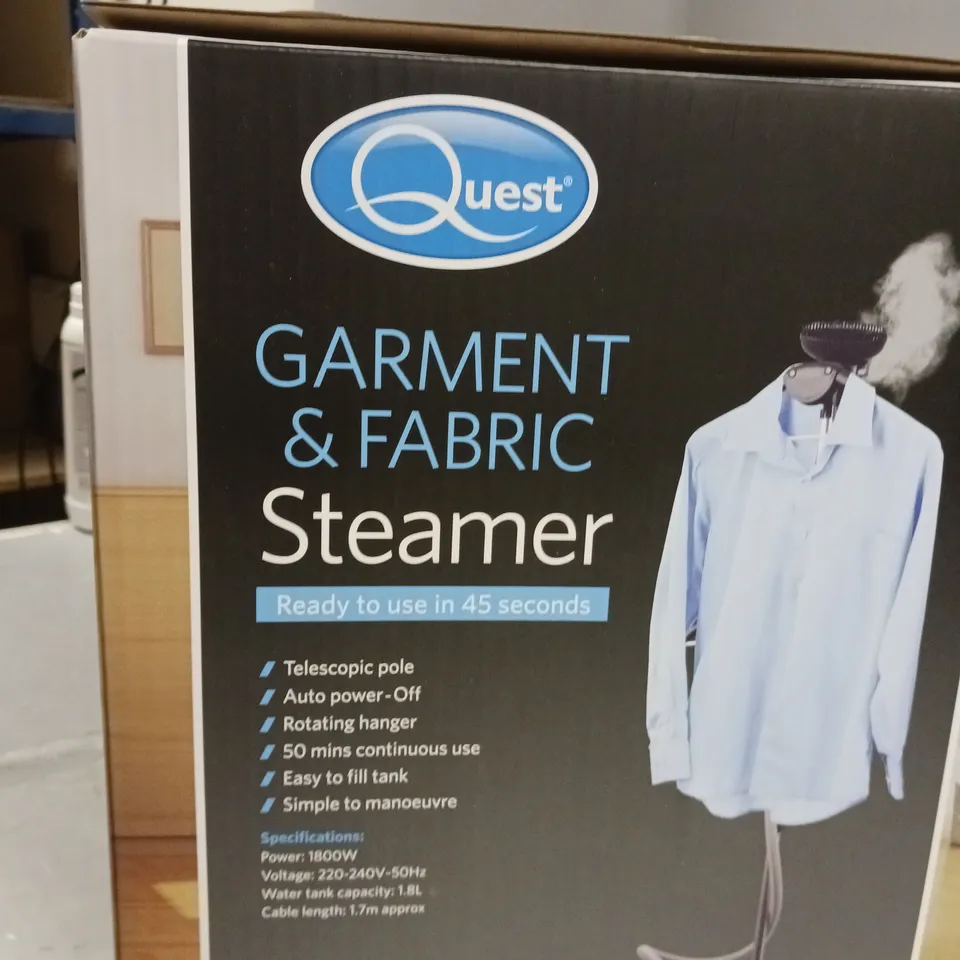 BOXED QUEST GARMENT AND FABRIC STEAMER