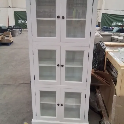 PRE-BUILT 6 DOOR DISPLAY CABINET -WHITE-