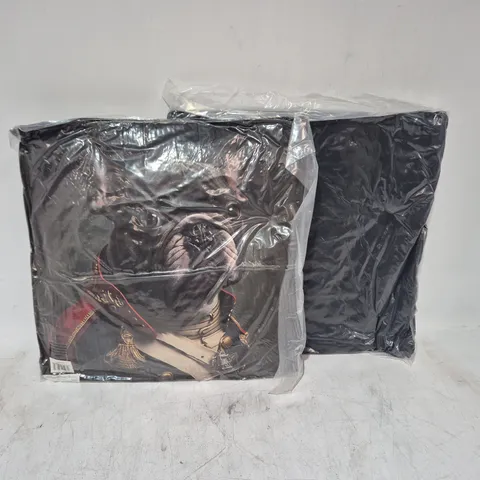 LOT OF 16 AS NEW TOP DOG FILLED BLACK FRENCHIE CUSHIONS - APPROX 45X45CM