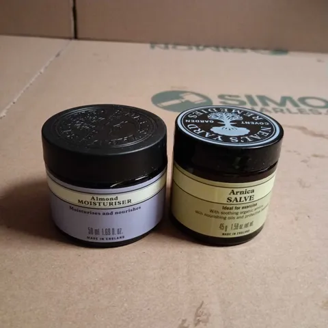 NEAL'S YARD REMEDIES ARNICA SALVE & ALMOND MOISTURISER – SKIN CARE JARS, MADE IN ENGLAND